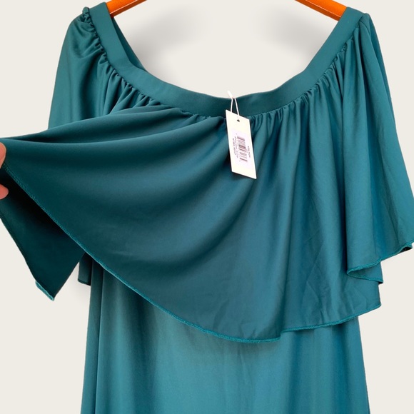 KOH KOH Women's Short Sleeve Off The Shoulder Ruffle tube Maxi Dress - Picture 2 of 12